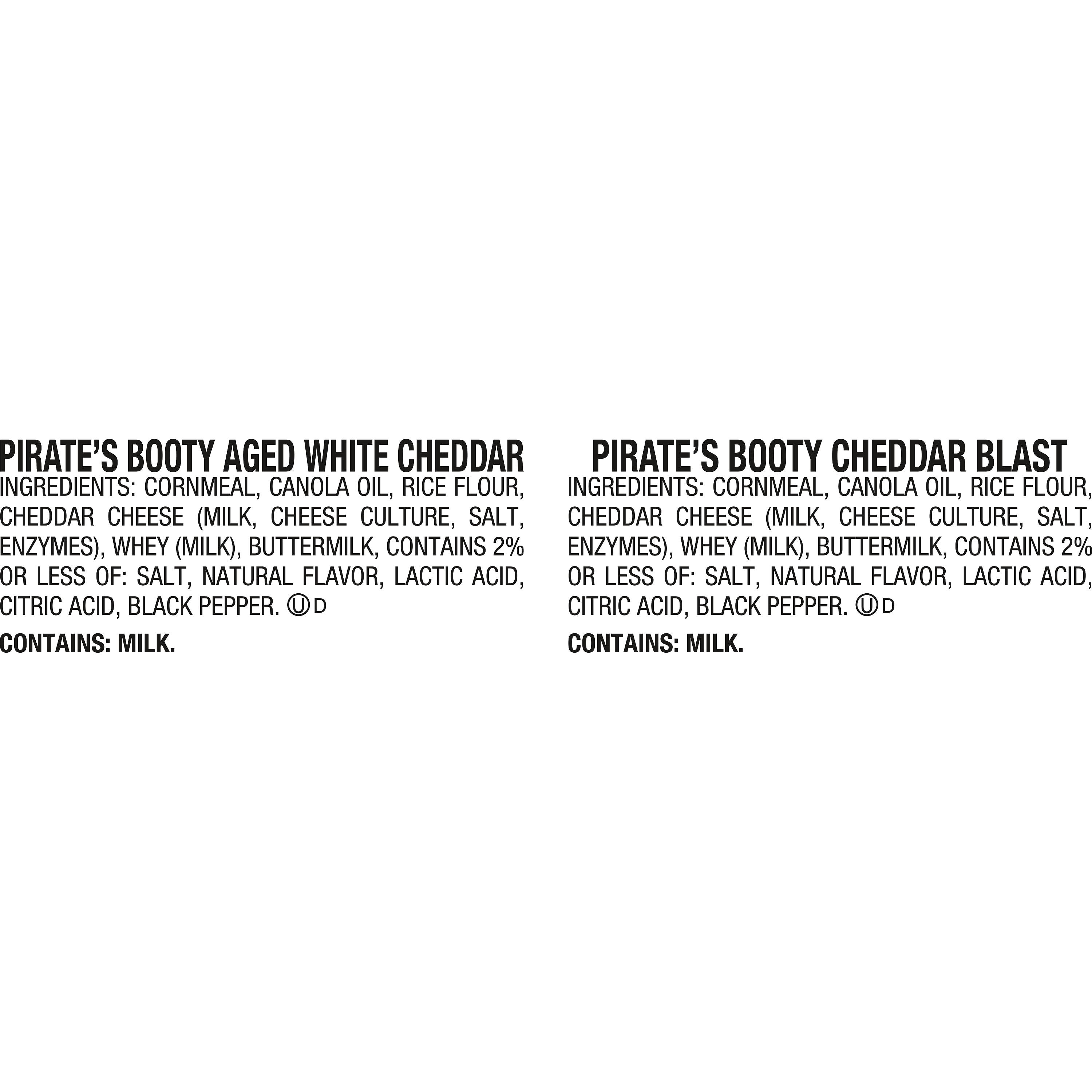 Pirate's Booty Gluten-Free Aged White Cheddar + Cheddar Blast Puffed Kid Snacks Variety Pack (18 count)
