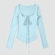 thumbnail image 1 of Ailaofu Women's Long Sleeve Cardigan Sweater V Neck Bow Tie Front Lightweight Shrug Sweater, 1 of 6