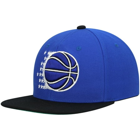 Men s Mitchell & Ness Blue/Black Orlando Magic Hardwood Classics Team Two-Tone 2.0 Snapback Hat
