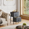 thumbnail image 4 of GALAXHERO Nightstand, Bedside End Table with 2 Fabric Drawers for Bedroom, Closet, Dorm, Dark Grey, 4 of 5