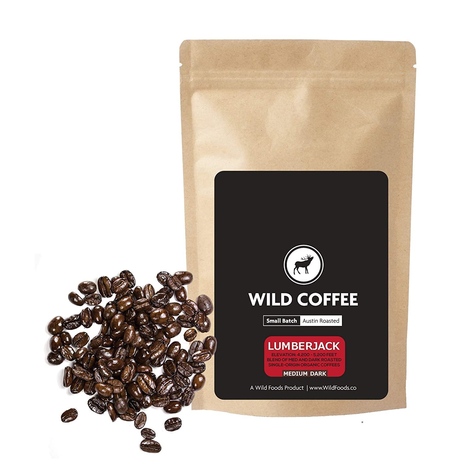 Wild Coffee, Organic Austin Roasted SmallBatch Whole Bean, 100