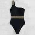 thumbnail image 5 of Sngxgn Women Tummy Control Swimsuits Cutout Ruffle Bathing Suit High Cut Slimming Swimsuits(Black,M), 5 of 5