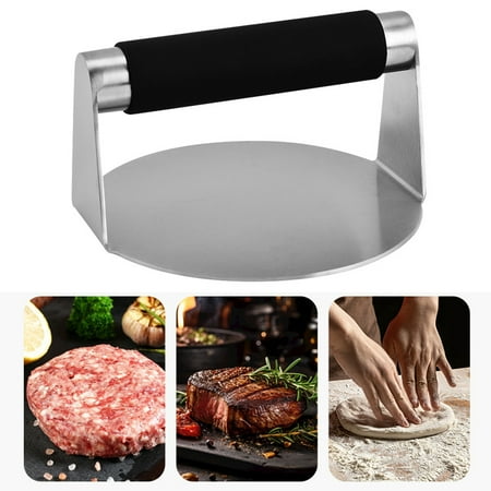 

Pnellth Burger Press Reduce Grease Splatter Quick Grilling Durable One-piece Design Stainless Steel Burger Press