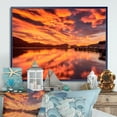 thumbnail image 1 of Designart Lake With Christmas Tree Nautical & Coastal Floating Frame Wall Art, 1 of 4