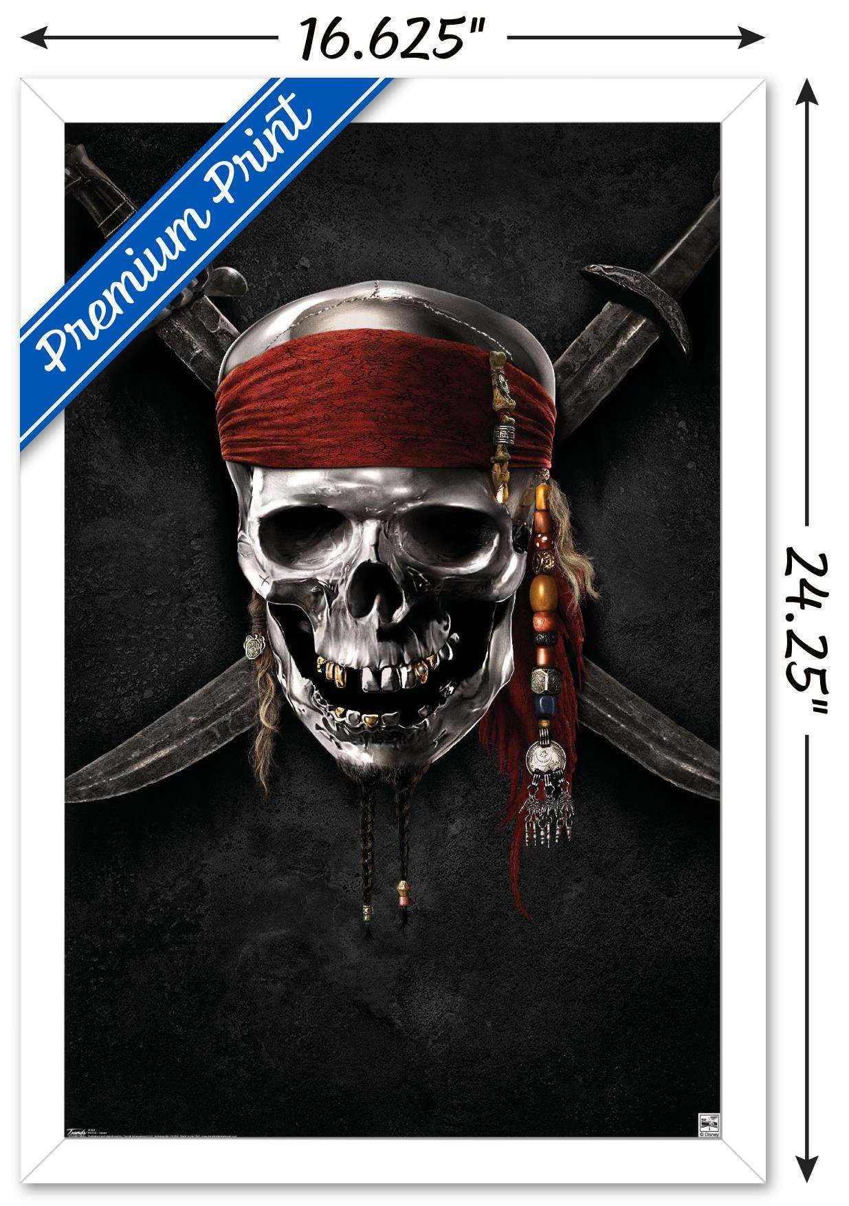 Disney Pirates of the Caribbean: On Stranger Tides - Teaser One Sheet Wall Poster, 14.725" x 22.375", Framed