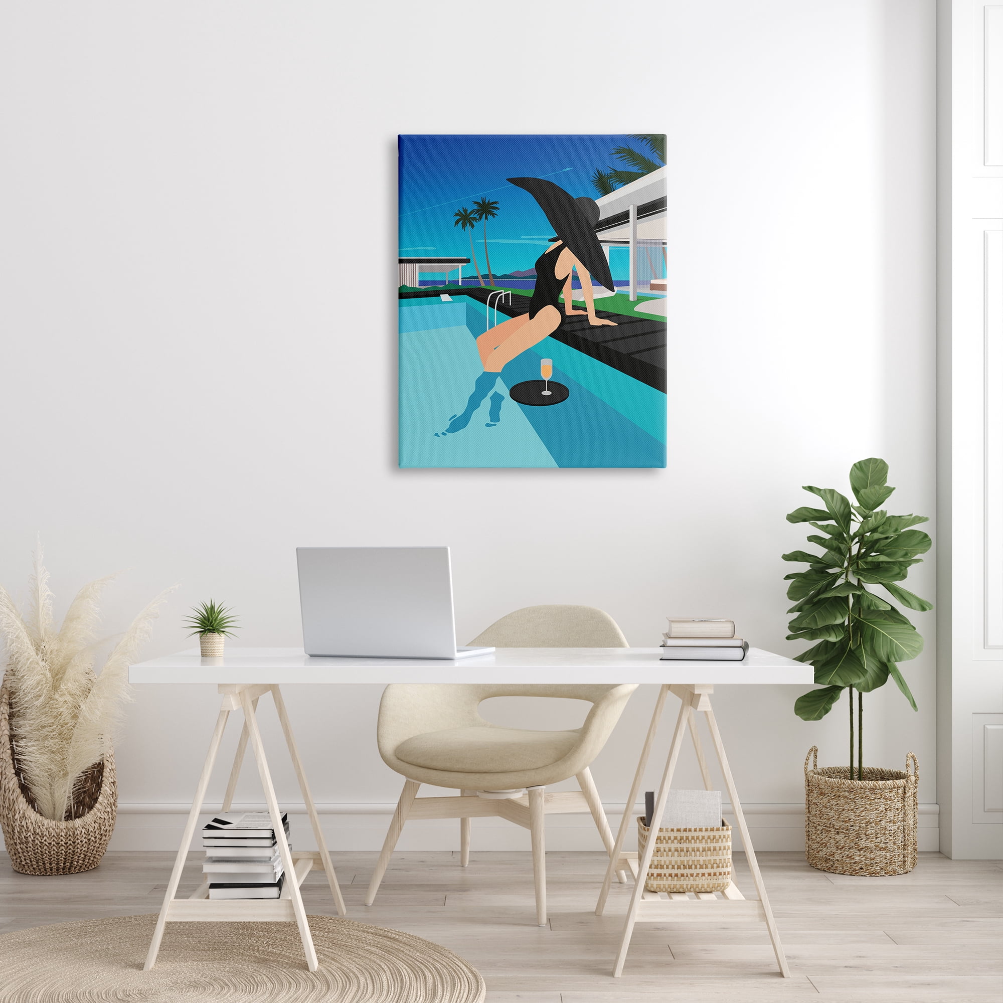 Stupell Industries Glam Fashion Relaxing Poolside Floating Drink Tray, 30 x 40, Designed by Ziwei Li