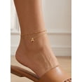 thumbnail image 2 of Silvora Initial Ankle Bracelet for Women Waterproof 14K Gold Plated Stainless Steel Layered Anklet Dainty Adjustable Foot Chain Summer Beach Jewelry Gifts for Daughter Birthday-Letter A, 2 of 7
