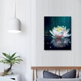 thumbnail image 3 of Fenyluxe  Magic White Lotus Flower Wall Art Decor Lotus Poster Canvas Wall Art Living Room Bedroom Dining Room Decor Mural (16x20 Inch), 3 of 3