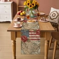thumbnail image 2 of Distressed American Flag Table Runner 72 Inches, Vintage Rustic Merican Map Abstract Bed Runner Dresser Scarves Tabletop for Indoor Outdoor Parties/Ceremony/Banquet, 18" x 72", 2 of 9