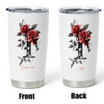 thumbnail image 5 of Floral Personalized Initial 'I' 20oz Tumbler for Women, Custom Coffee Travel Mug with Lid, Flower Art Stainless Steel Cup, Birthday Present, Wedding Keepsake, 5 of 6