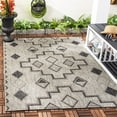 thumbnail image 3 of SAFAVIEH Courtyard Floella Geometric Indoor/Outdoor Area Rug, Grey/Black, 4' x 4' Square, 3 of 8