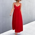 thumbnail image 2 of Jalioing Maxi Dresses for Women Double Spaghetti Strap Dress Empire Waist V-Neck Flowy Dress, 2 of 7