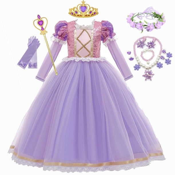 Disney enfants fille raiponce princesse robe enfants cendrillon Ariel ...