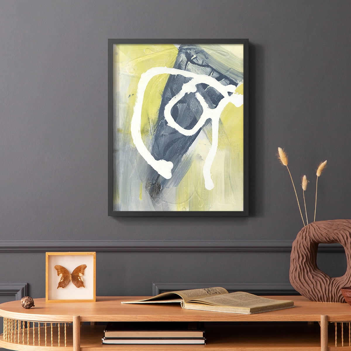 Delightful I Framed Print in Black Solid Wood Framed Print No Nail Hanging