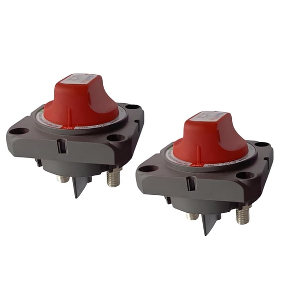 SEAFLO 300A Battery Disconnect Switch –12V/24V/48V Heavy-Duty Isolator Switch, Single Circuit ON/Off, IP66 Waterproof, Auto, Marine, Boat, RV, Car, ATV, CE & RoHS Certified (On/Off w/No-Cover|2-Pack)
