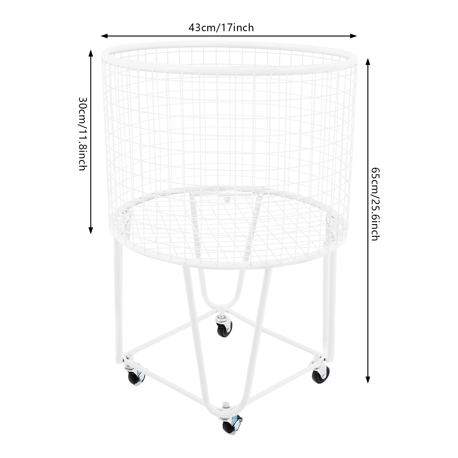 High Flexibility Laundry Basket Storage Cart Laundry Hamper with Wheels Simple Installation Rolling Laundry Hamper for Storing Dirty Clothes