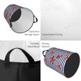 thumbnail image 2 of Fotbe Starfish Navy Blue Stripe Cesto de Ropa con Asas, Cesto Impermeable de Gran Capacidad, Bolsa de Lavado para Dormitorio, Cesto de Ropa con Ruedas y Asas-Medium, 2 of 6