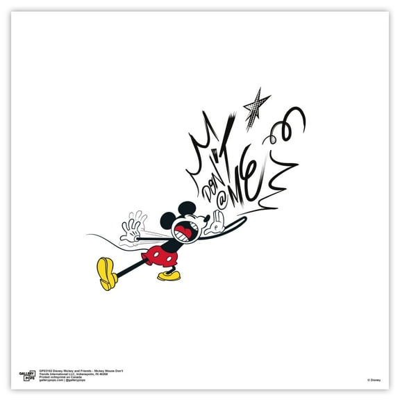 Gallery Pops Disney Mickey and Friends - Mickey Mouse Don't Wall Art, Unframed Version, 12" x 12"