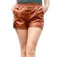 thumbnail image 2 of Baberdicy Women's Pants Women's High Waist Faux Leather Shorts Pu Leather Shorts Shorts for Women Brown, 2 of 5