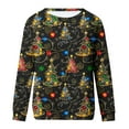 thumbnail image 5 of Kaliqueen Christmas Womens Fall Tops Long Sleeve Multi Xmas Print Holiday Shirt Crewneck Comfy Light Fashion Blouses Tees, 5 of 5