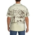 thumbnail image 3 of Xecao Wild West Desert With Cowboys Men's Casual Short-sleeved Shirt, a button-up collared shirt with a pocket-3X-Large, 3 of 5