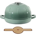 thumbnail image 1 of Davivy 10" Cast Iron Sourdough Bread Pan, 5qt Dutch Oven for Sourdough Baking, Cast Iron Bread Oven Baker with Lid - Light Green, 1 of 8