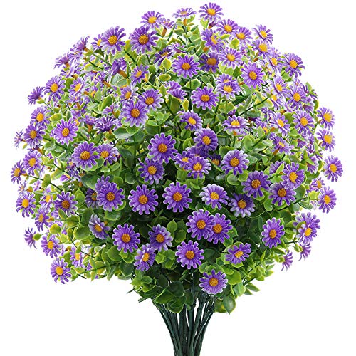 ZOELNIC Artificial Plants & Flowers 6 Bundles Artificial Wild Flowers