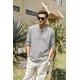 thumbnail image 3 of Camisa de hombre Camisa de lino de manga larga Camisa de algodón casual de corte regular Camisa de verano, 3 of 6