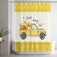 thumbnail image 5 of Bee Truck Small Stall Shower Curtain, Waterproof Shower Curtains for Bathroom, Yellow Honey Daisy Floral Patterned Plaid Washable Fabric Bath Curtain for Bathtub Decoration with Hooks 36x78 Inches, 5 of 9