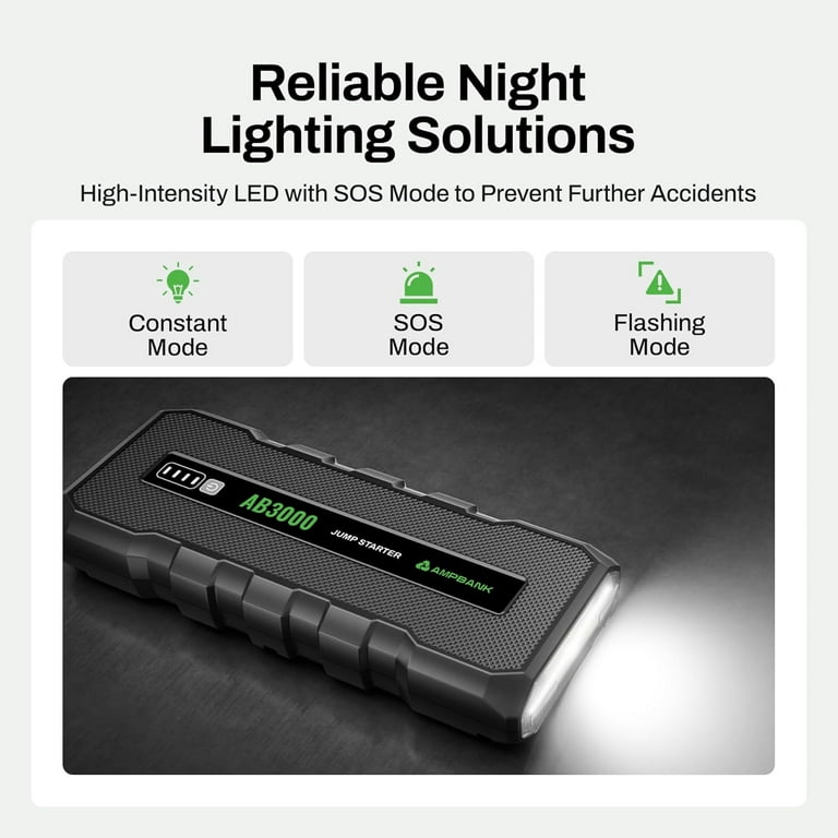 AVAPOW 3000A Peak Car Jump Starter Booster Jumper Power Bank Battery Charger USB AVAPOW 3000A Peak Car Jump Starter Booster Jumper Power Bank Battery Charger USB
