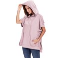 thumbnail image 3 of Sweat à Capuche Oversize à Manches Courtes pour Femmes avec Fentes Latérales, 3 of 5