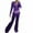 Purple, variant on tarylea Velour Tracksuit Womens 2 Pieces Long Sleeve Full Zipper Hoodie Jackets Drawstring Flare Pants Casual Dressy Fall Lounge Sets
