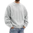 thumbnail image 3 of Corduroy Sweatshirts for Men 2026 Fall Winter Long Sleeve Plain Relaxed Fit Crewneck Sweatshirt Mens Pullover Top, 3 of 5