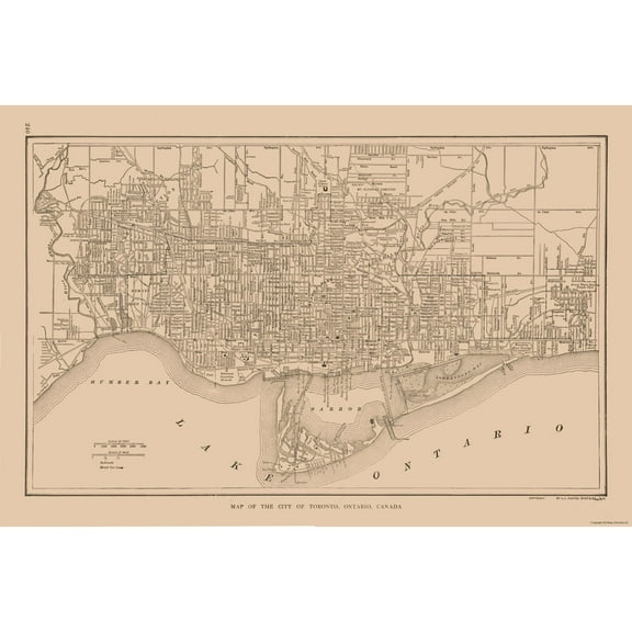 Historic Map - Toronto Canada - Reynold 1921 - 34.49 x 23 - Vintage Wall Art