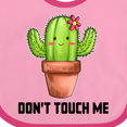 thumbnail image 4 of Inktastic Cute Cactus Dont Touch Me Boys or Girls Baby Bib, 4 of 4