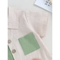 thumbnail image 5 of Bagilaanoe 2pcs Toddler Baby Boy Shorts Set Contrast Color Short Sleeve Shirt Tops + Shorts 6M 12M 18M 24M 3T 4T Kids Casual Summer Clothes, 5 of 7