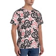 thumbnail image 2 of Bixox Men's Black Snake Printed Short Sleeve Skinny Athletic T-Shirt, 2 of 6