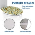 thumbnail image 5 of ZUXONGSY Sunflower Butterfly Toilet Lids Covers Decorative Round Elongated Toilet Lid Covers with Elastic Band Soft Cozy Flannel Elongated Toilet Lid Cover Easy to Install Home Decor, 5 of 6