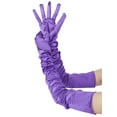 thumbnail image 5 of INSPIRE CHIC Women's Satin Extra Long Gloves Arm Length Full Fingers 1920s Evening Gloves for Dancing Party Purple One Size, 5 of 6