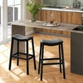 29 Inch Stools Counter Barstool with Pu Leather Backless Saddle Stools