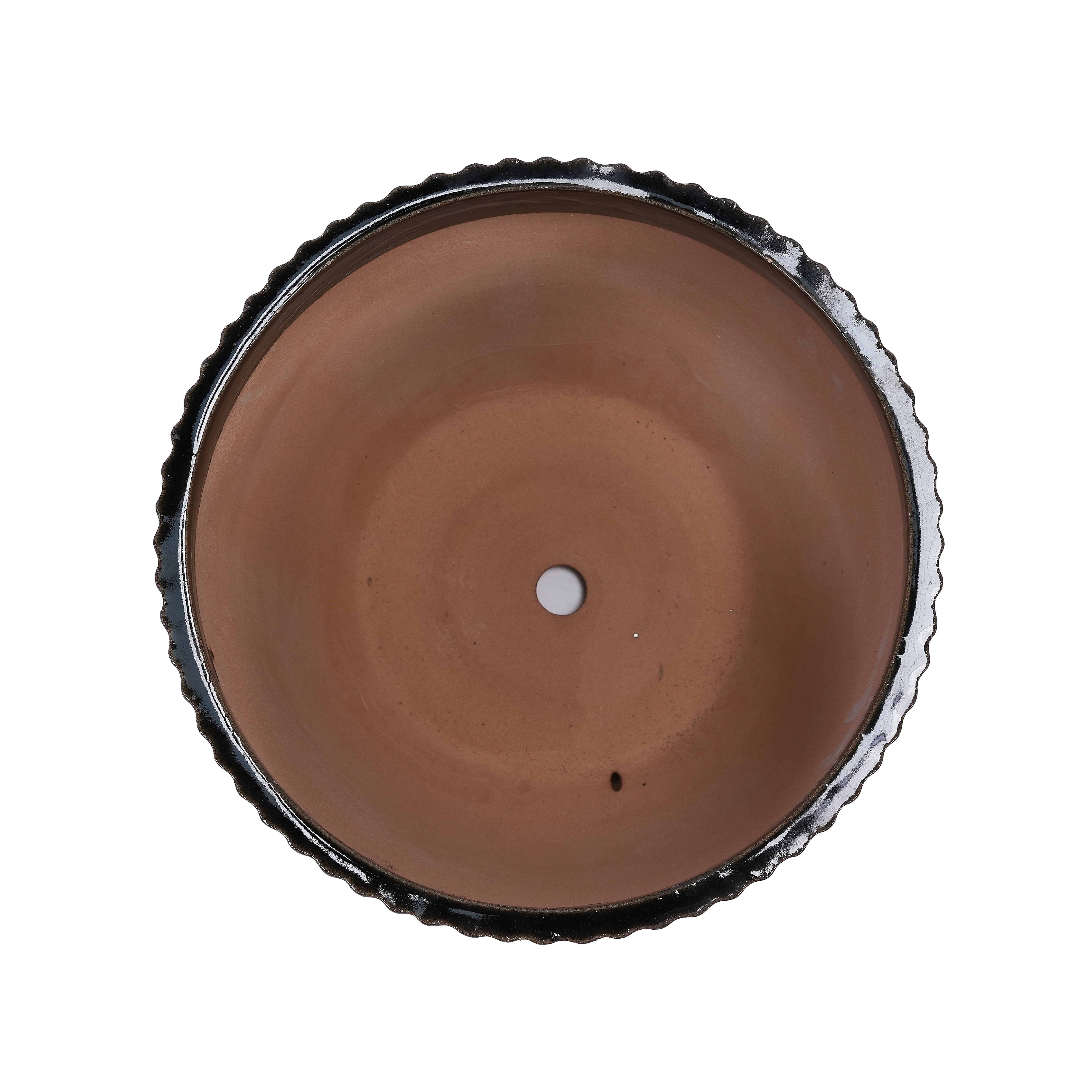 MAYEERTY 4 Pack Fluted Ceramic Planter Pot, Planter for Indoor Outdoor Patio, Garden, Dark Coffee