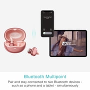 MEE audio Pebbles Air Open Ear True Wireless Earbuds: Earclip Headphones with Headset (Rose Gold)