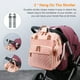 thumbnail image 5 of Bolsa de pañales con cambiador, mochila impermeable 3 en 1 para pañales de bebé con cambiador plegable, mochila de viaje grande para bebé niña, rosa melocotón, 5 of 5
