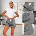 thumbnail image 4 of 3Pcs Women's Striped High Waist Boxer Shorts, Elastic Waist Loose Fit Boxer Shorts for Daily Wear (Black/White/Pink), 4 of 9