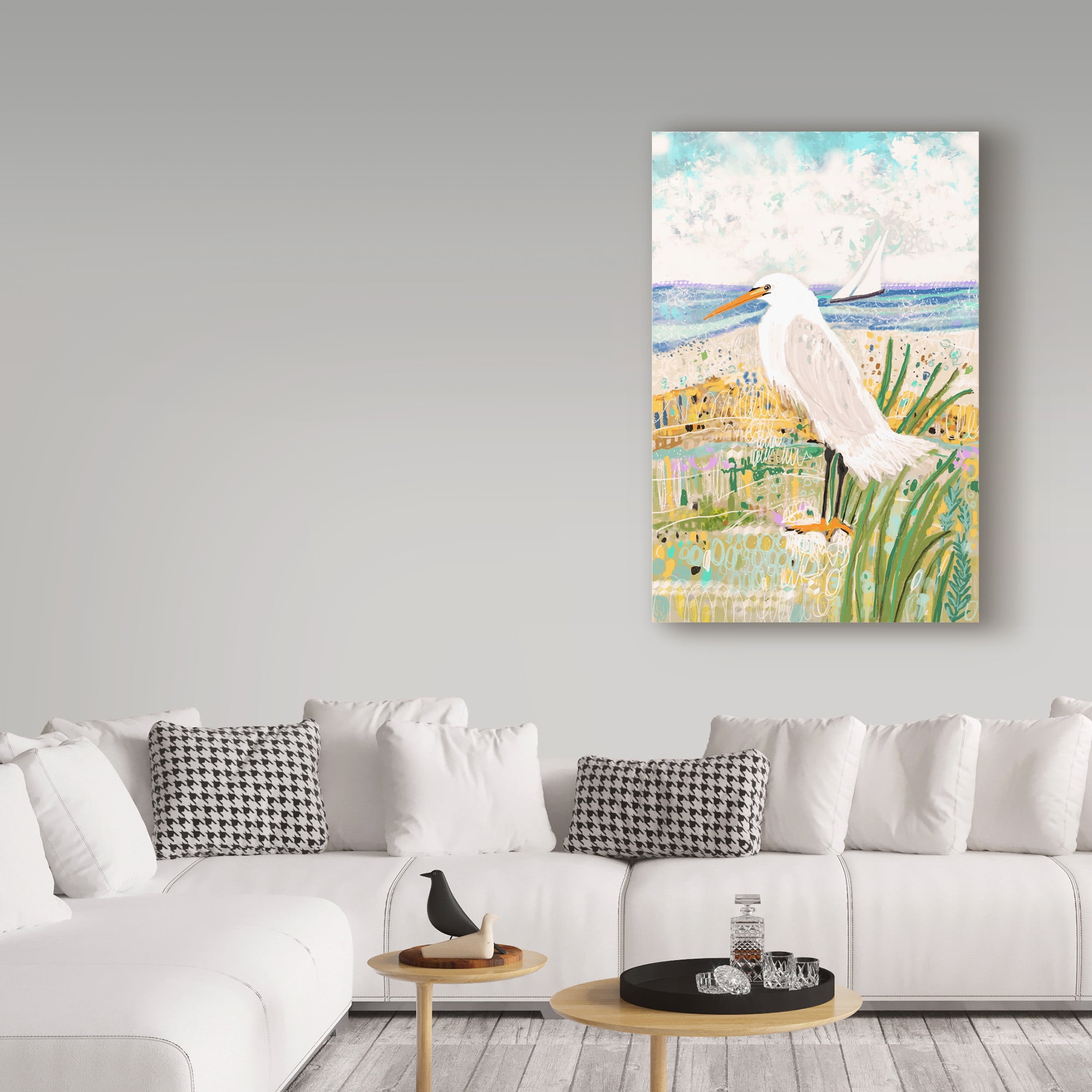 Trademark Fine Art 'Egrit By The Shore' Canvas Art by Karen Fields