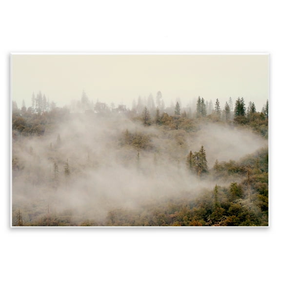 Stupell Industries Morning Fog over Trees Landscape & Nature Photography Unframed Art Print Wall Art, 15 x 10