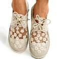 thumbnail image 3 of YLYL Fashion Platform Sneakers for Women Flower Embroidered Lace Breathable Lace up Casual Leather Slip on Walking Shoes Loafers, 3 of 4
