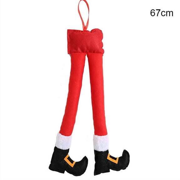 1 PC 26" Creative Hanging Christmas Santa Leg Decor, Christmas Car Decoration for Car Trunk Side Windows Grille, Xmas Tree Wreath