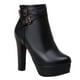 thumbnail image 3 of 1 par de botas de mujer de invierno y otoño, botas de tacón alto a la moda hasta el tobillo con tacón grueso., 3 of 5