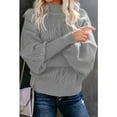 thumbnail image 2 of Alsol Lamesa Sweaters for Women Ribbed Mock Neck Sweater Chunky Cable Knit Lantern Sleeve Knitted Pullover Sweater, 2 of 3